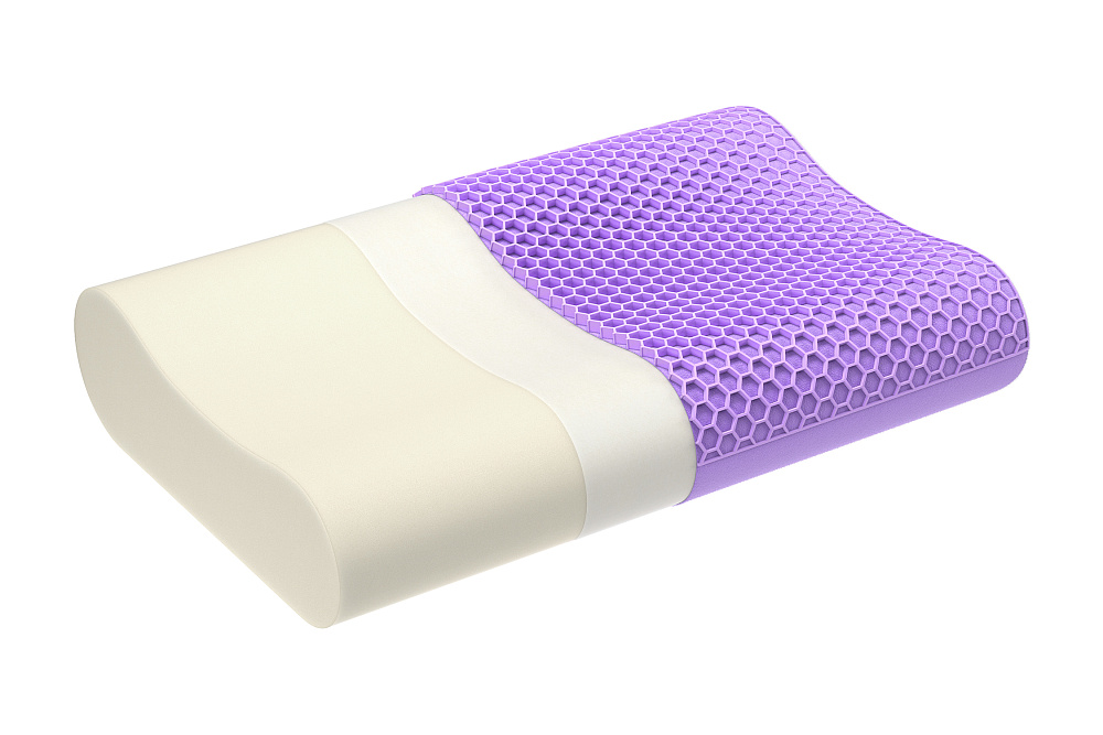 Анатомическая подушка Grid Purple с эффектом сохранения тепла