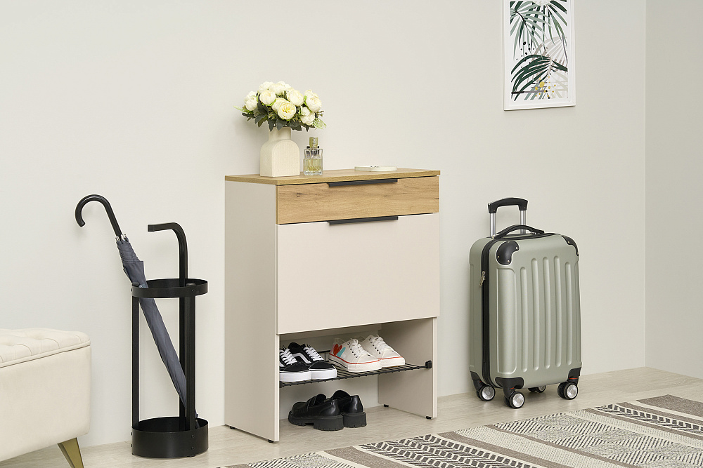 Обувница Баско кашемир / дуб крафт золотой