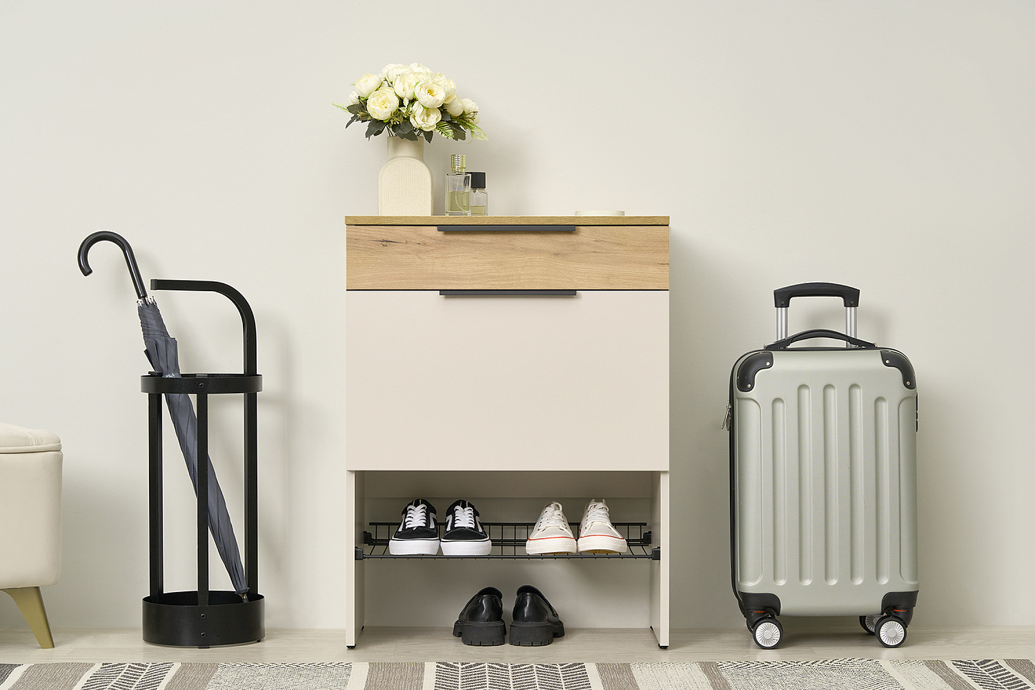 Обувница Баско кашемир / дуб крафт золотой