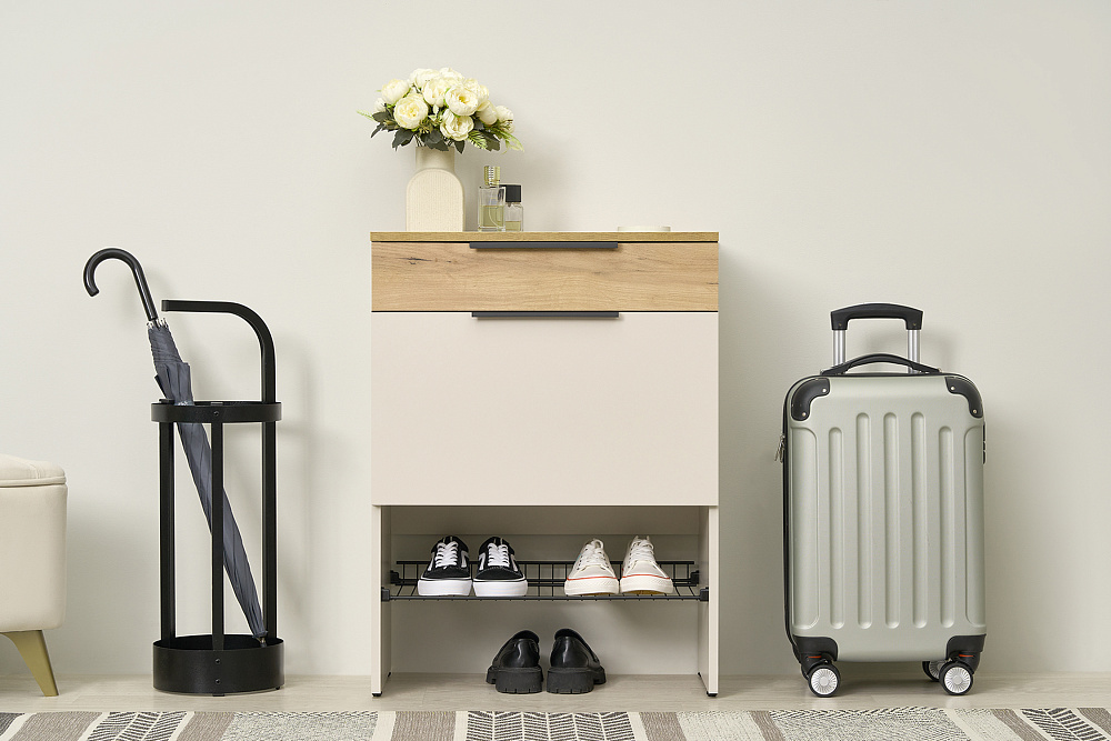 Обувница Баско кашемир / дуб крафт золотой