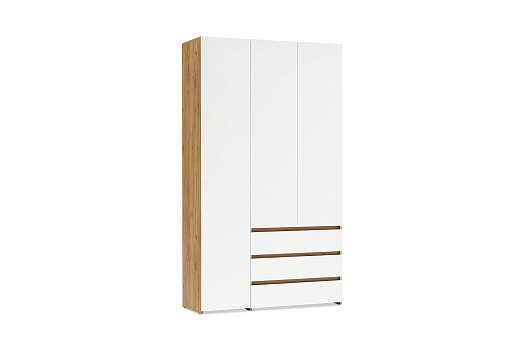 Шкаф 3-х створчатый комбинированный Гривент дуб золотой / белый