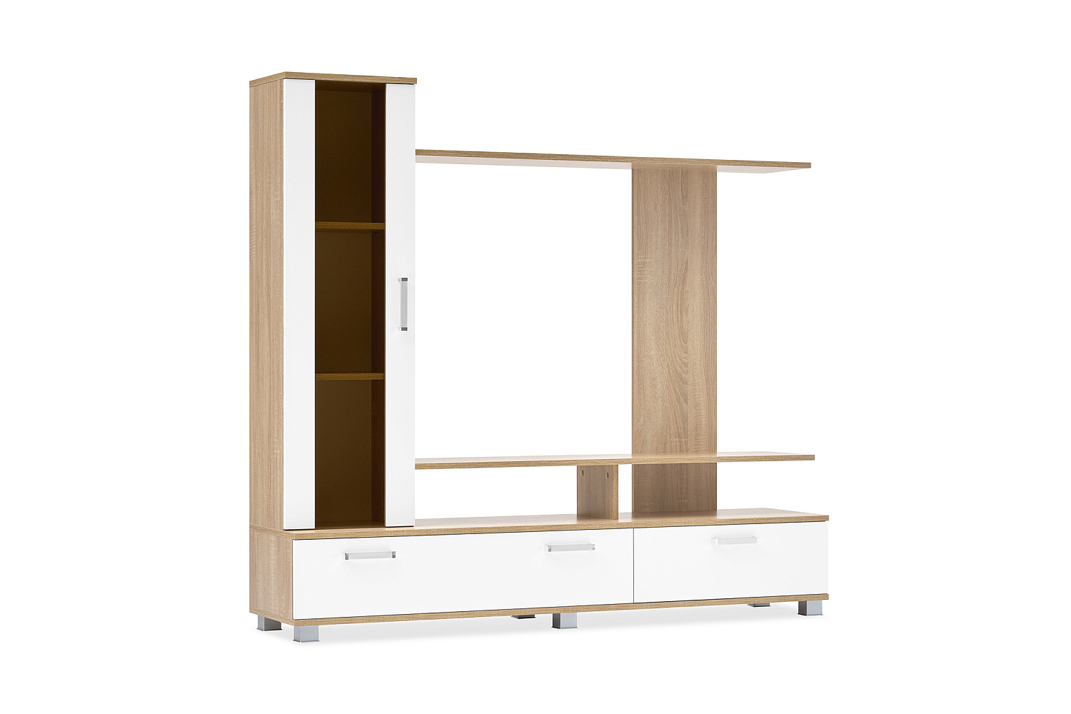 Стенка Соло-6 дуб сонома светлый / белый