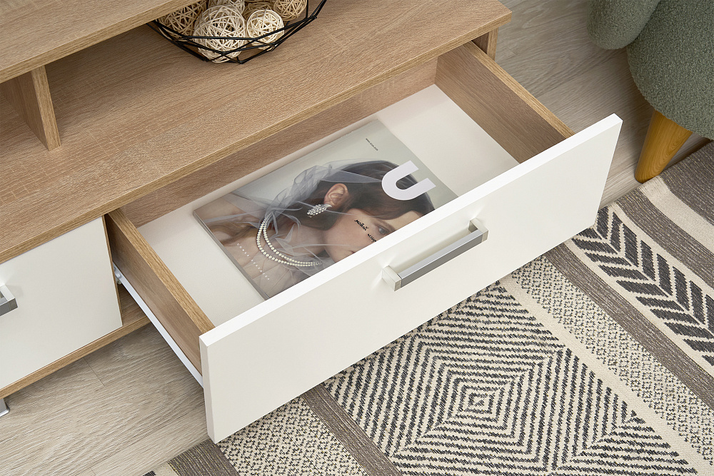 Стенка Соло-6 дуб сонома светлый / белый