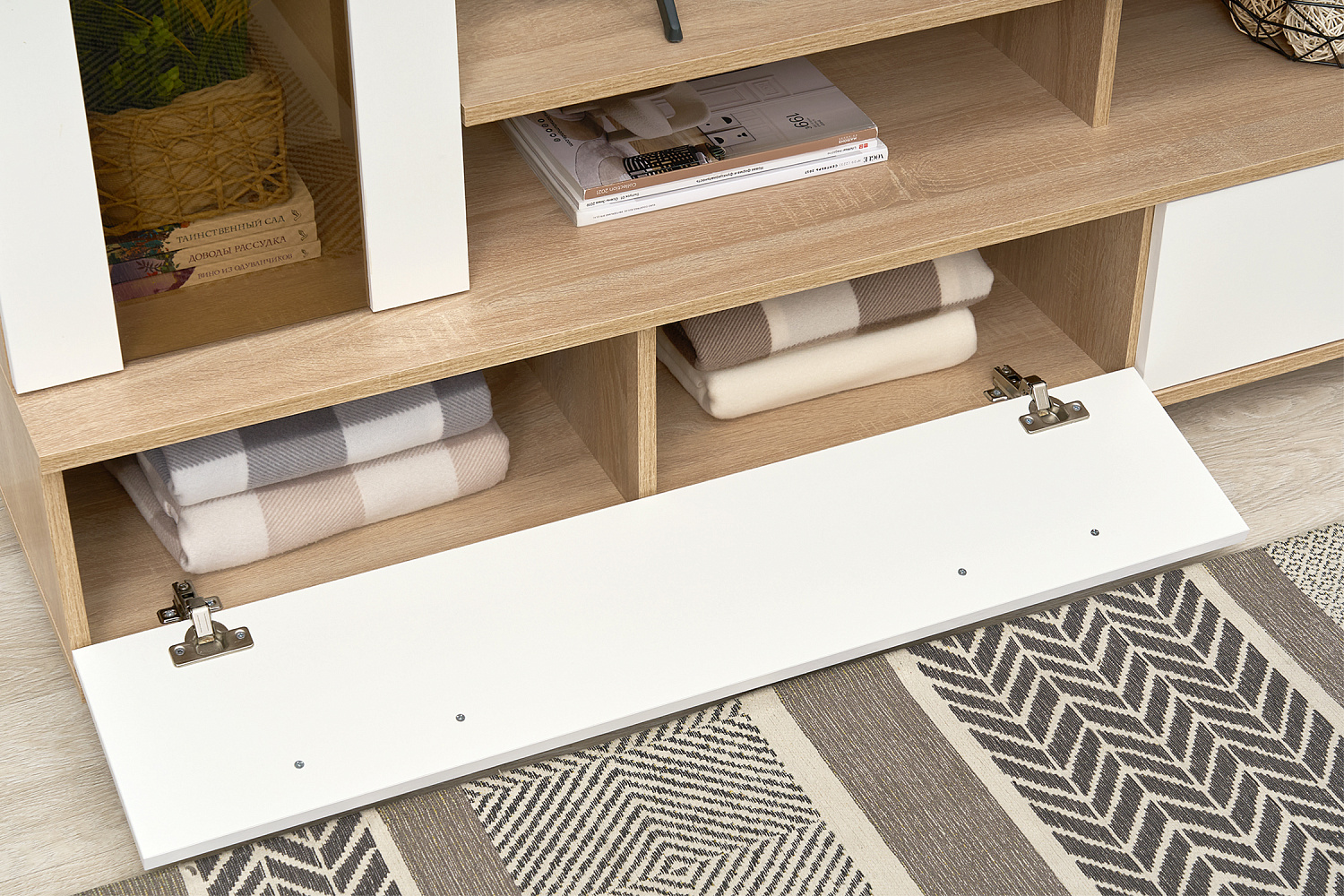 Стенка Соло-6 дуб сонома светлый / белый