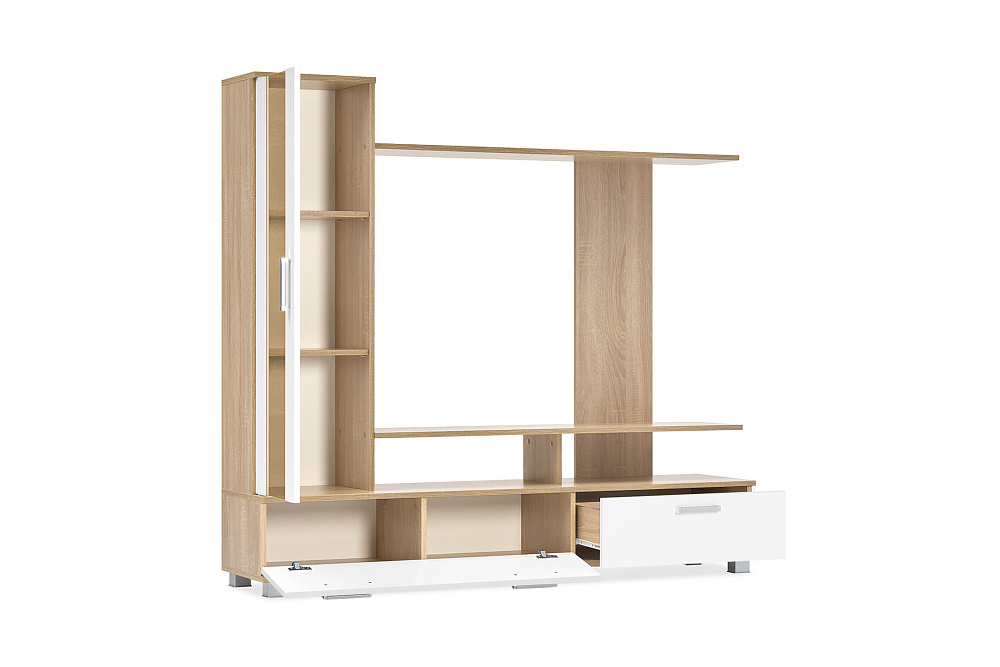 Стенка Соло-6 дуб сонома светлый / белый