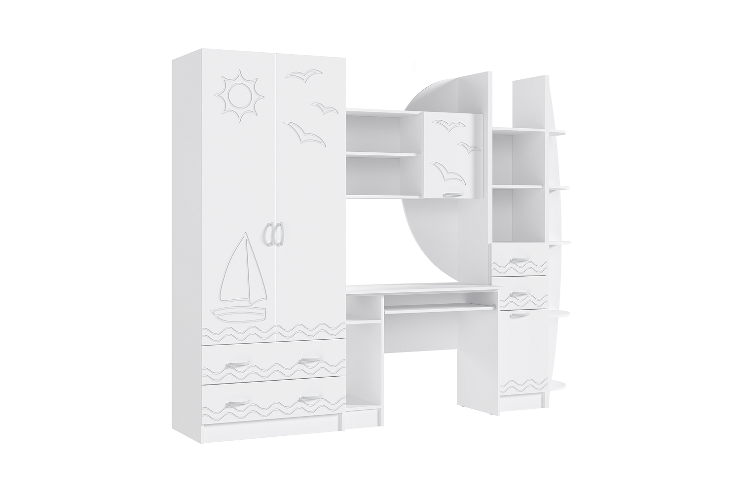 Стенка Юниор-2 белый / шарли белый