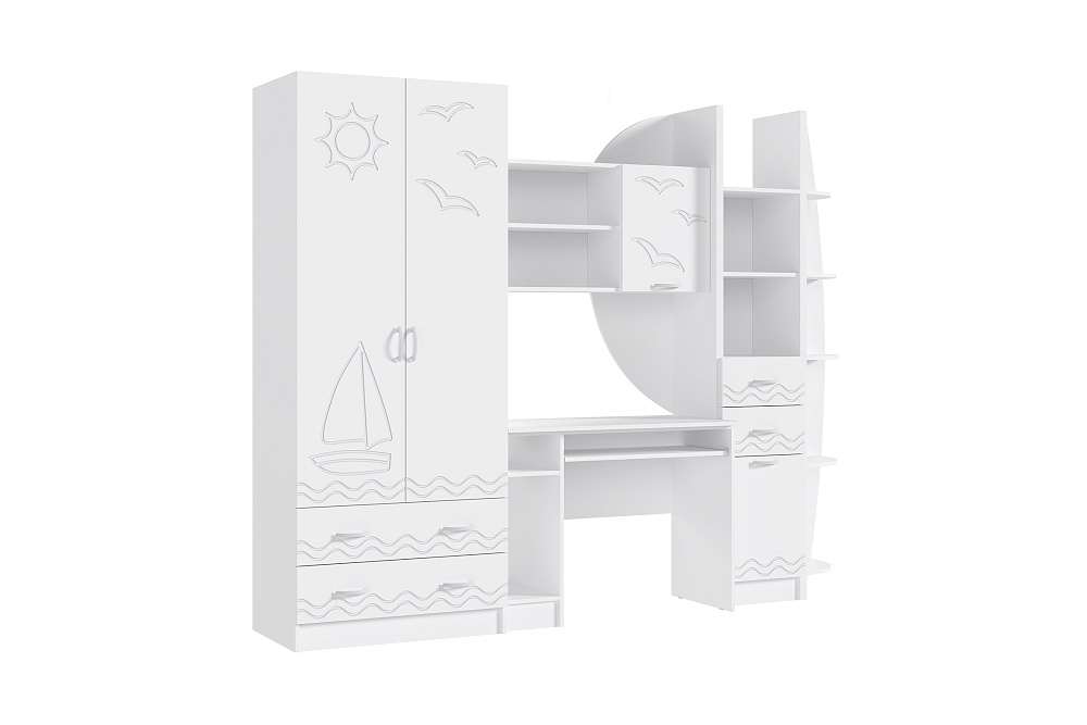 Стенка Юниор-2 белый / шарли белый