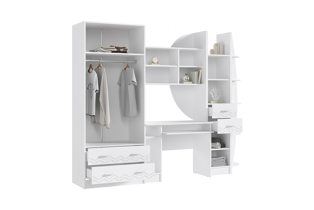 Стенка Юниор-2 белый / шарли белый