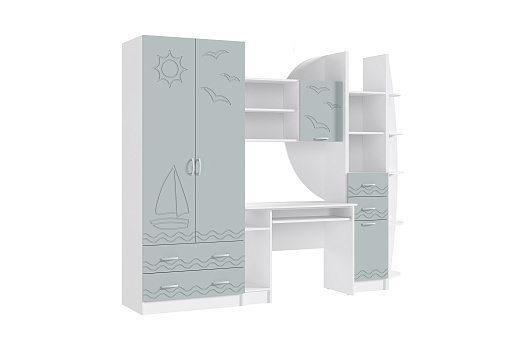 Стенка Юниор-2 белый / шарли бриз