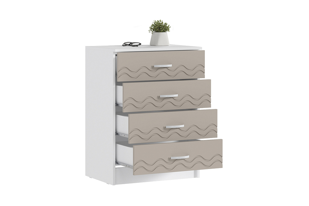 Комод Юниор-2 белый / шарли мокко