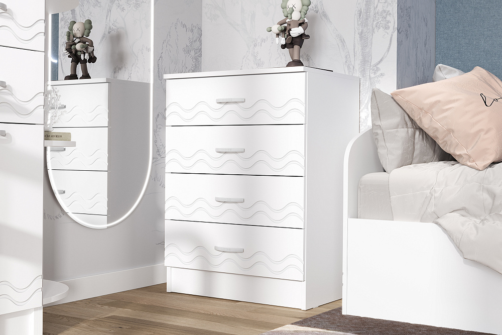 Комод Юниор-2 белый / шарли белый