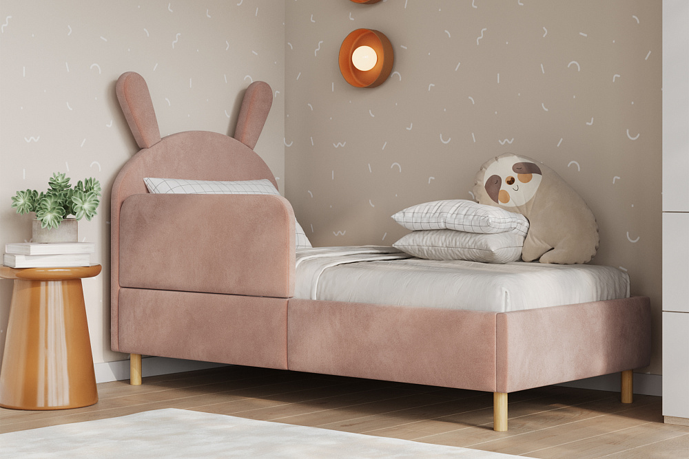 Кровать Вилу светло-розовая