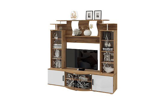 Стенка Виста дуб крафт / белый глянец