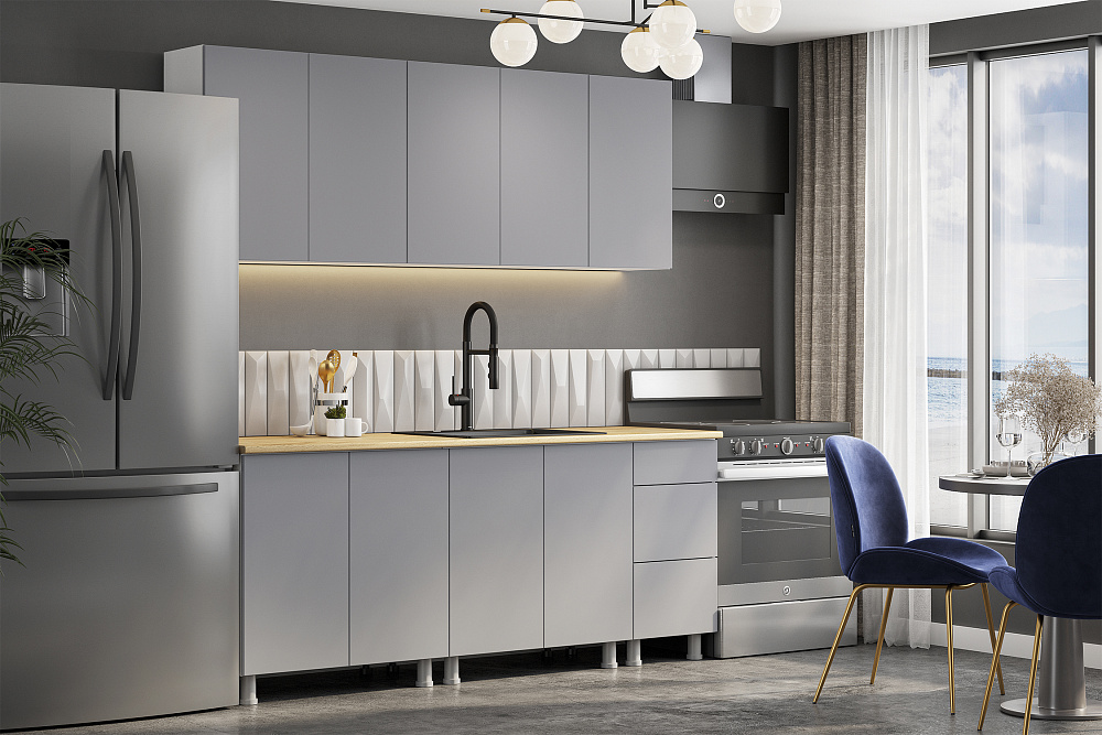 Модульная кухня Монора серая поэма