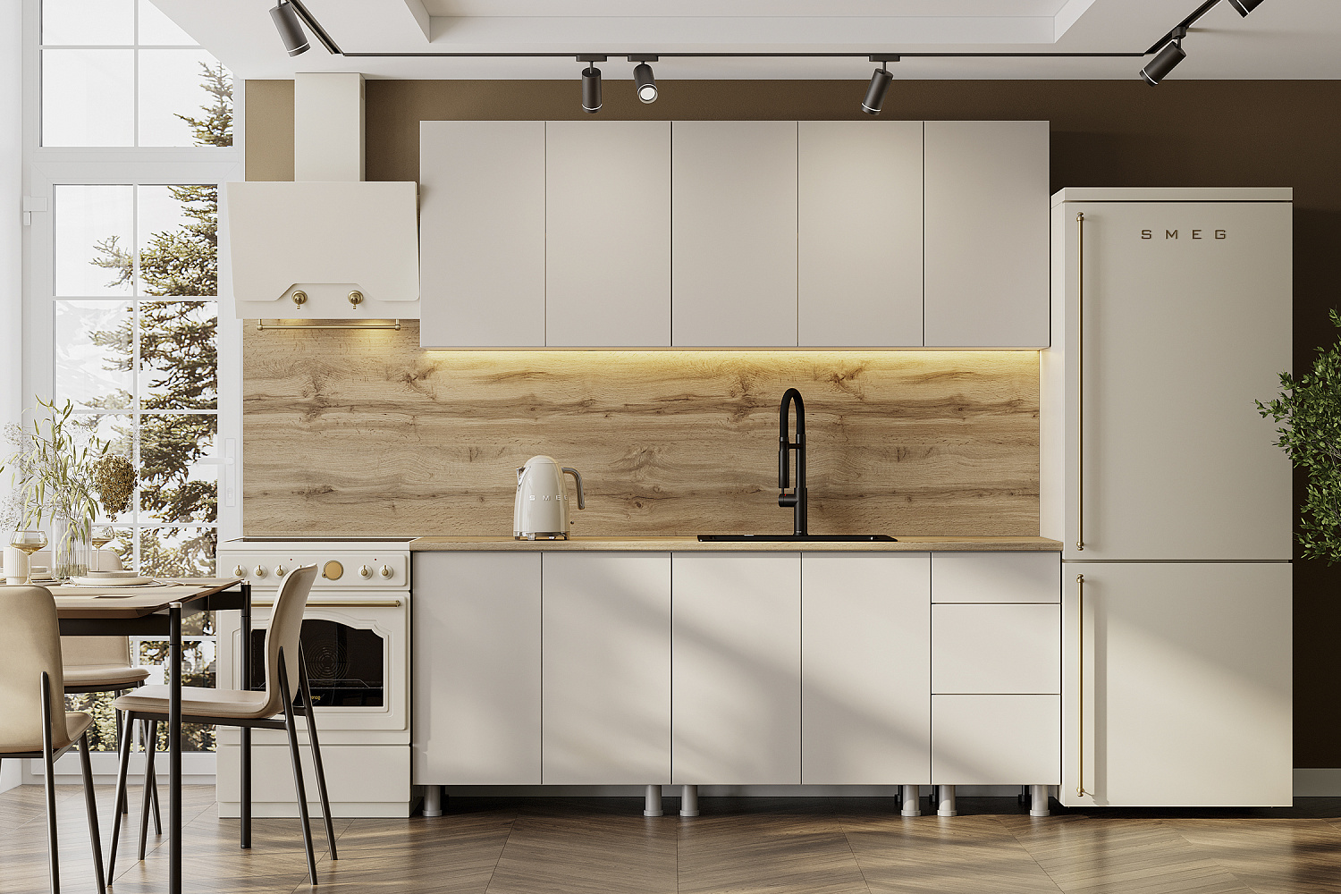 Модульная кухня Монора солнечный бежевый