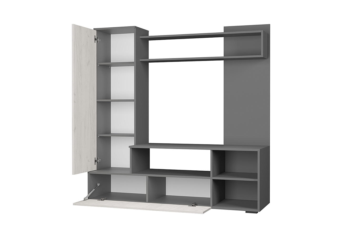 Гостиная Евро-2 графит / дуб крафт белый