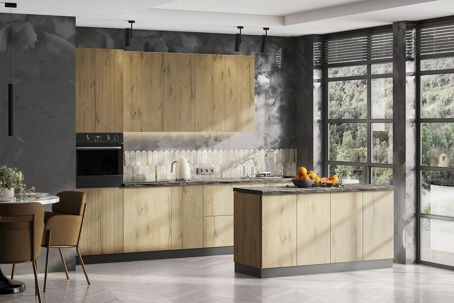 Модульная кухня Ритея сердце дуба