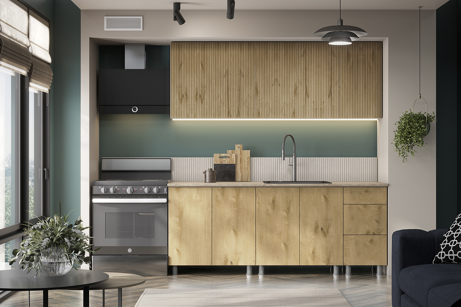 Модульная кухня Ритея сердце дуба