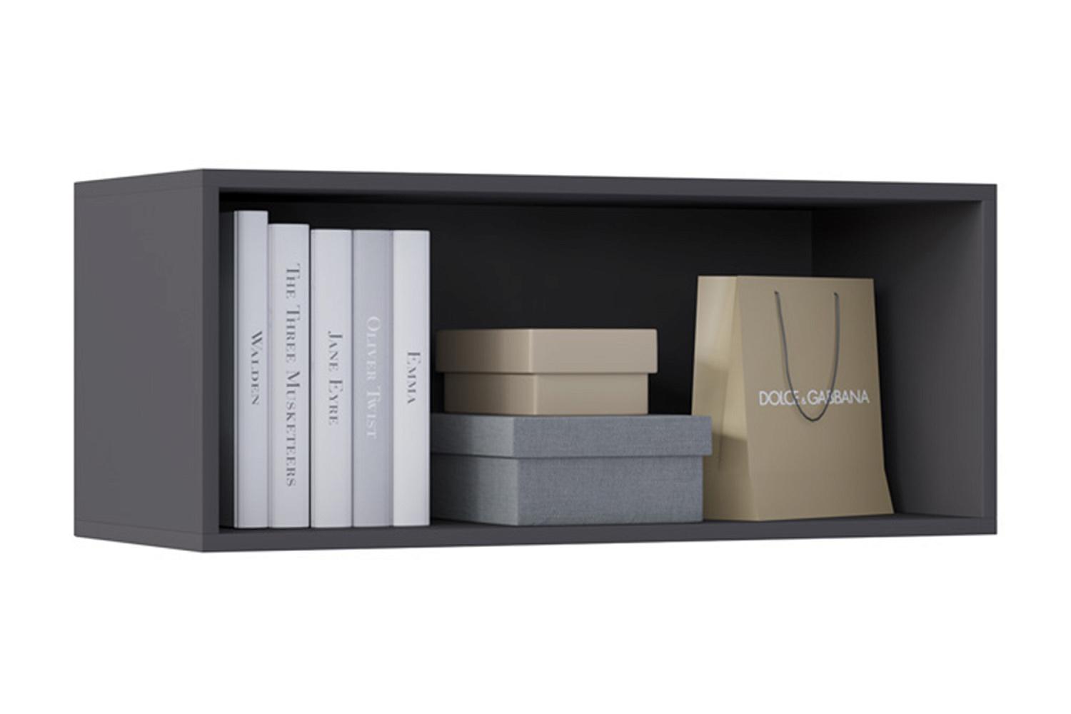 Тумба навесная Оливия графит / графит глянец