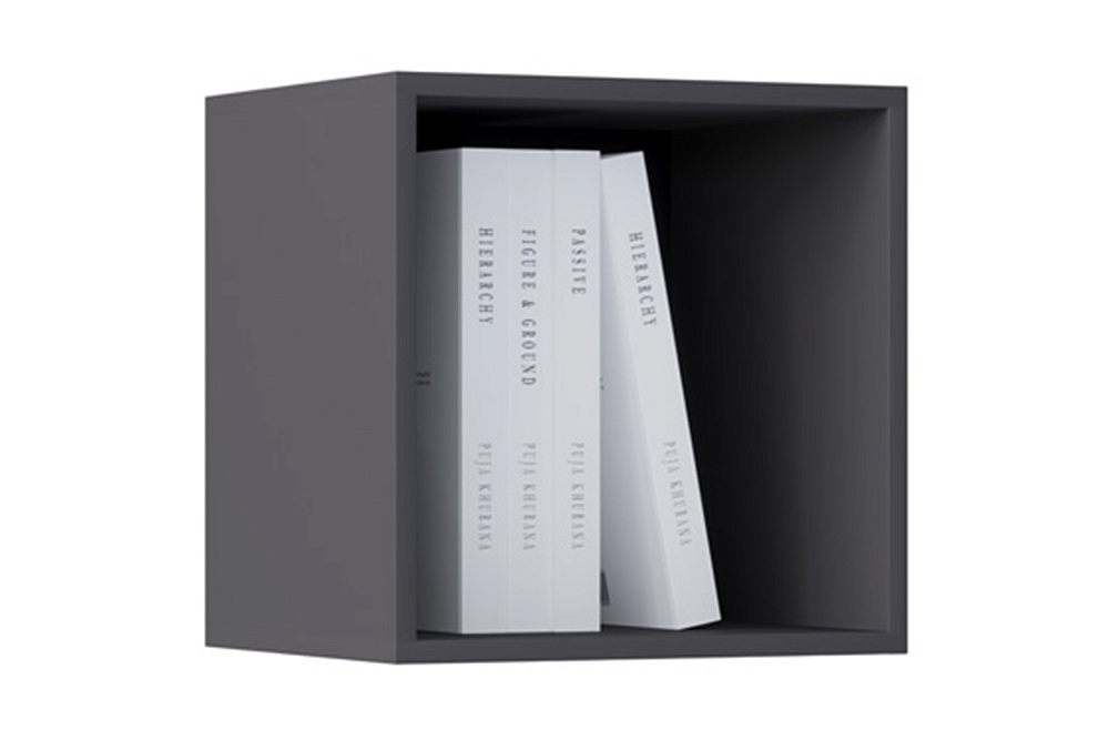 Шкаф навесной малый Оливия графит / графит глянец