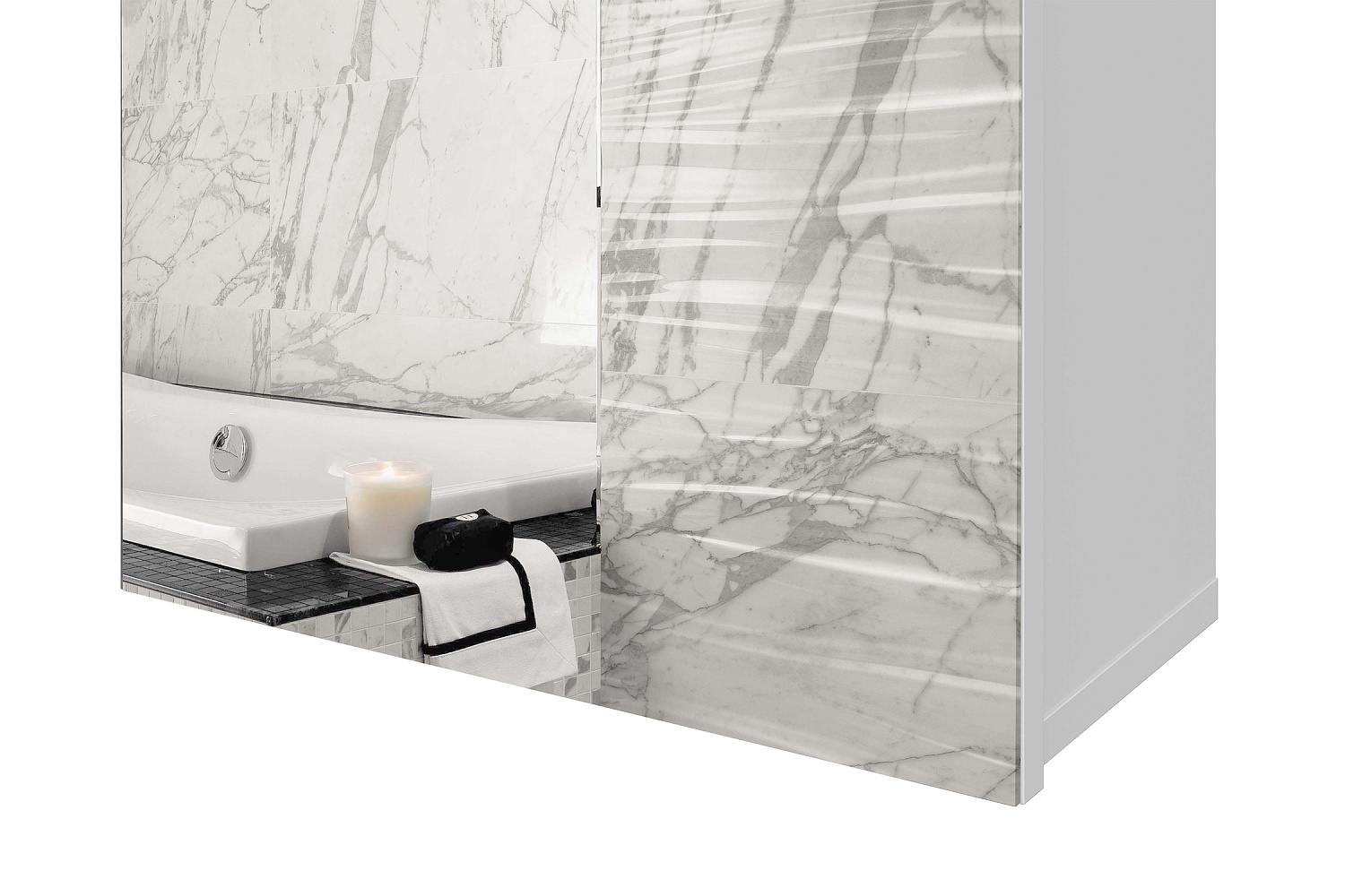 Зеркальный шкаф высокий Океалис белый