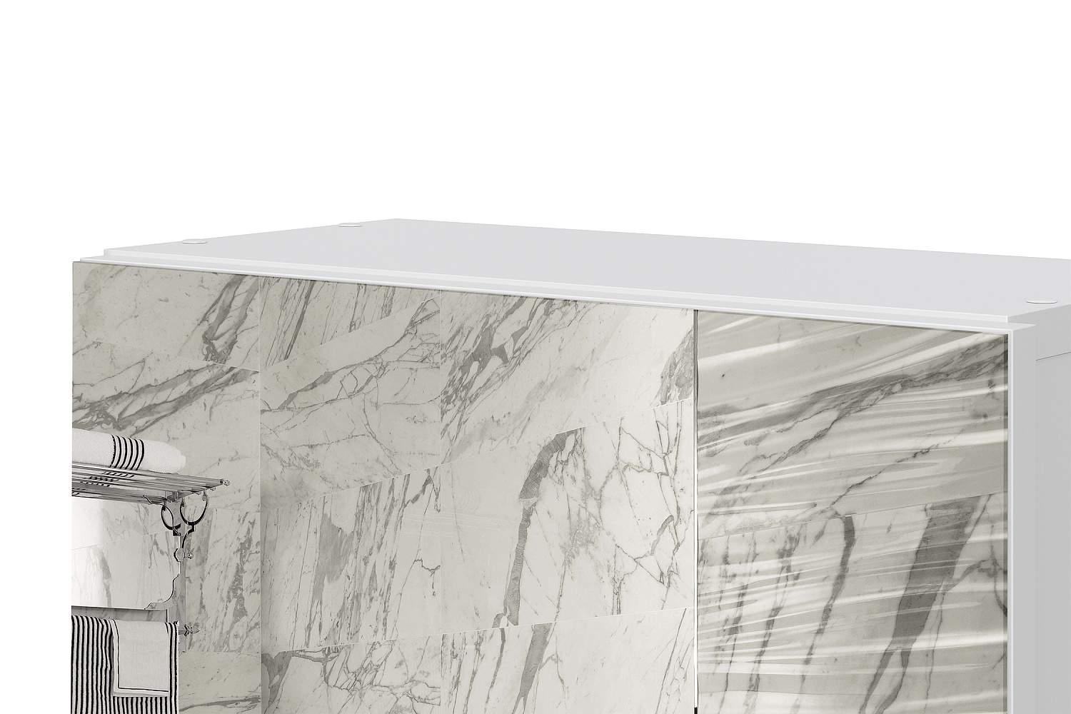 Зеркальный шкаф высокий Океалис белый