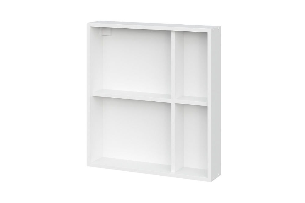 Зеркальный шкаф с полками Океалис белый