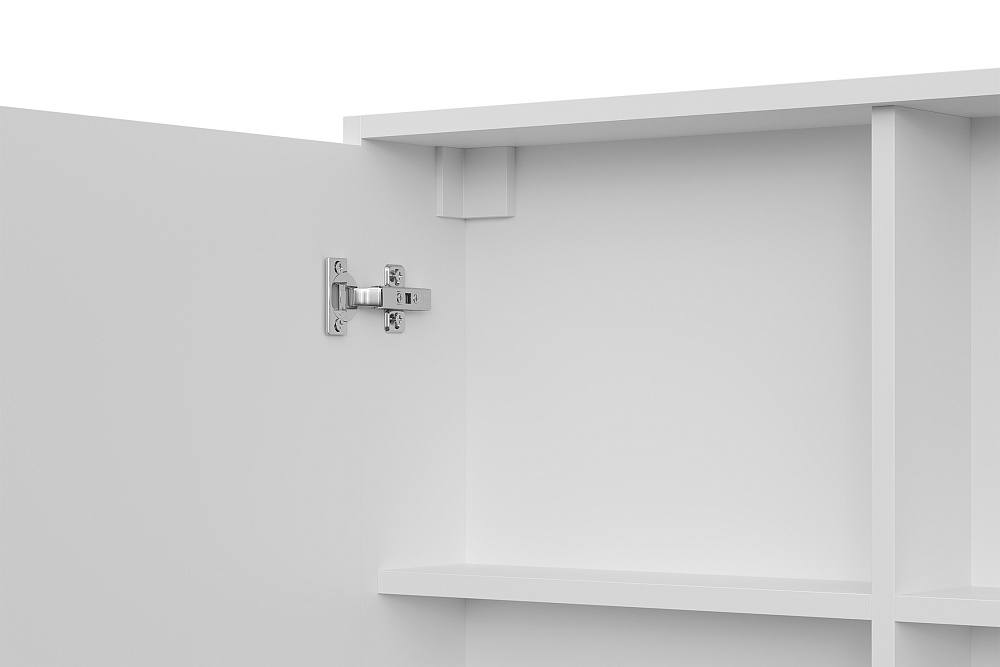 Зеркальный шкаф с полками Океалис белый