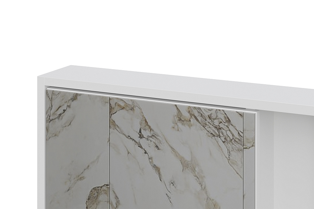 Зеркальный шкаф с полками Океалис белый