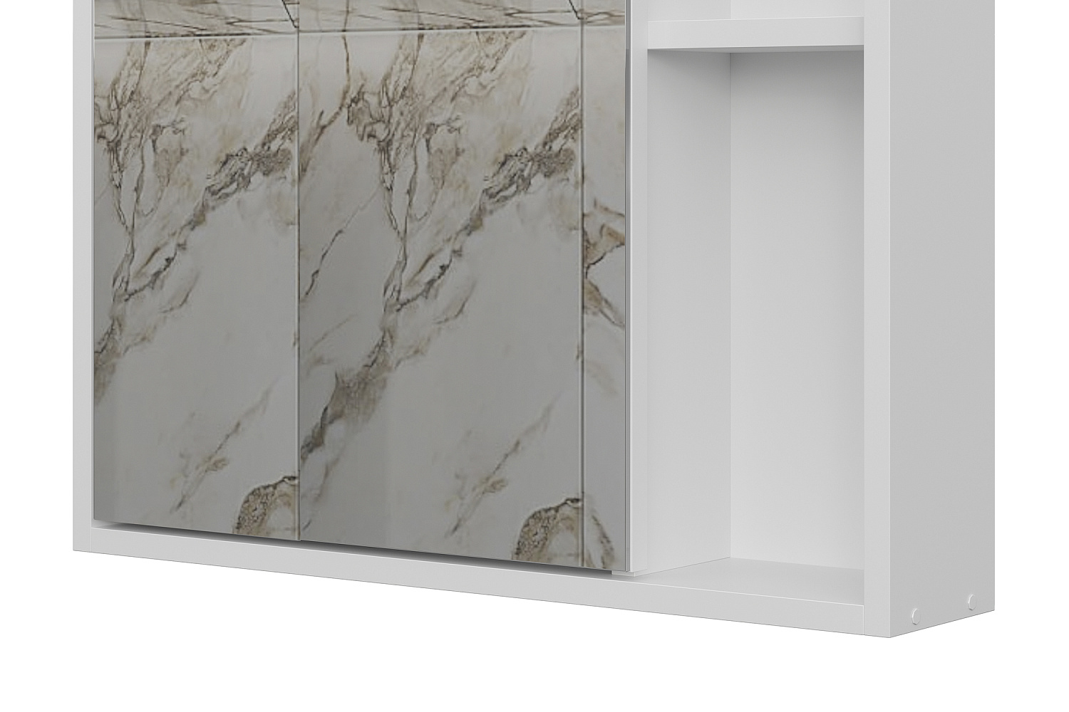 Зеркальный шкаф с полками Океалис белый