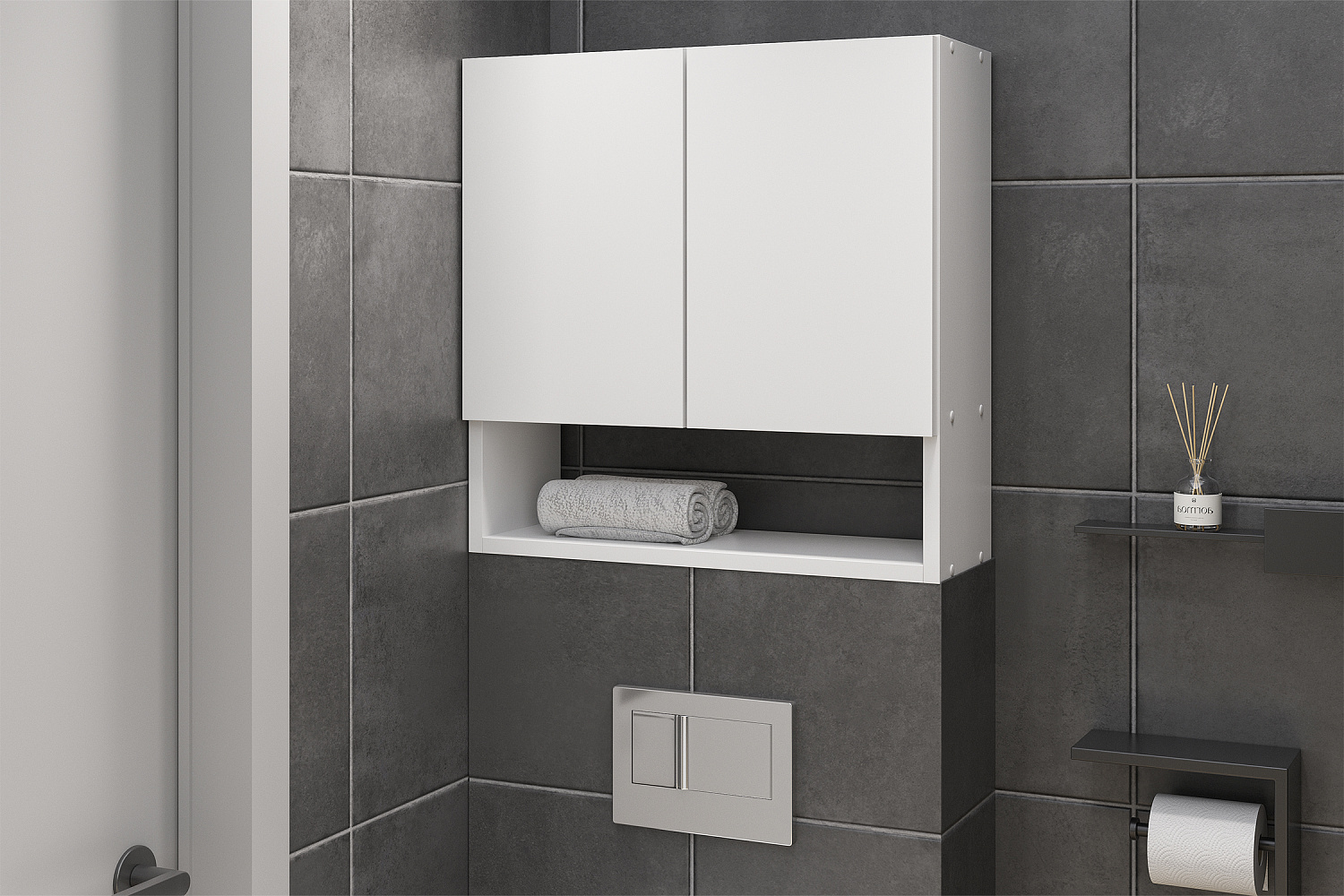 Шкаф навесной с полкой Океалис белый