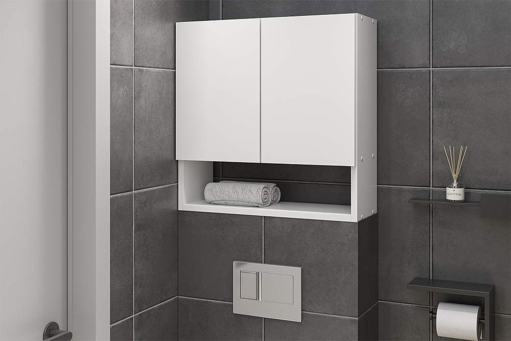 Шкаф навесной с полкой Океалис белый