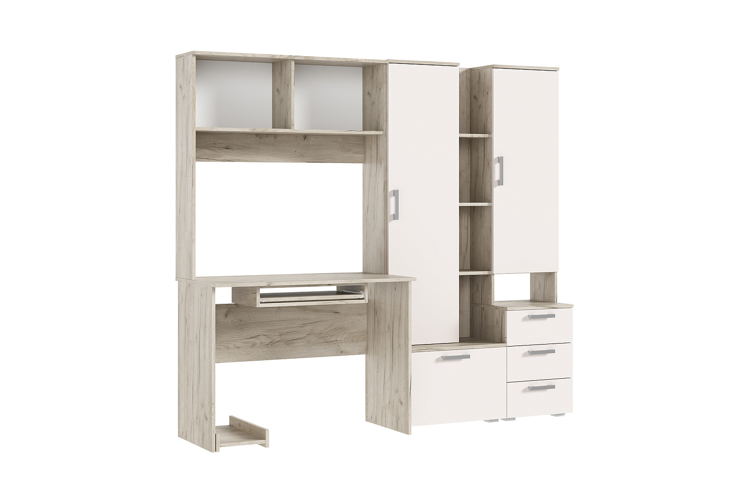 Стол компьютерный №6 дуб крафт серый / кашемир