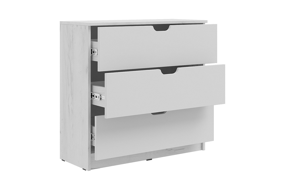 Комод Юниор-4 дуб крафт белый / шарли pink