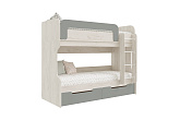 Кровать-чердак Юниор-4 дуб крафт белый / шарли бриз