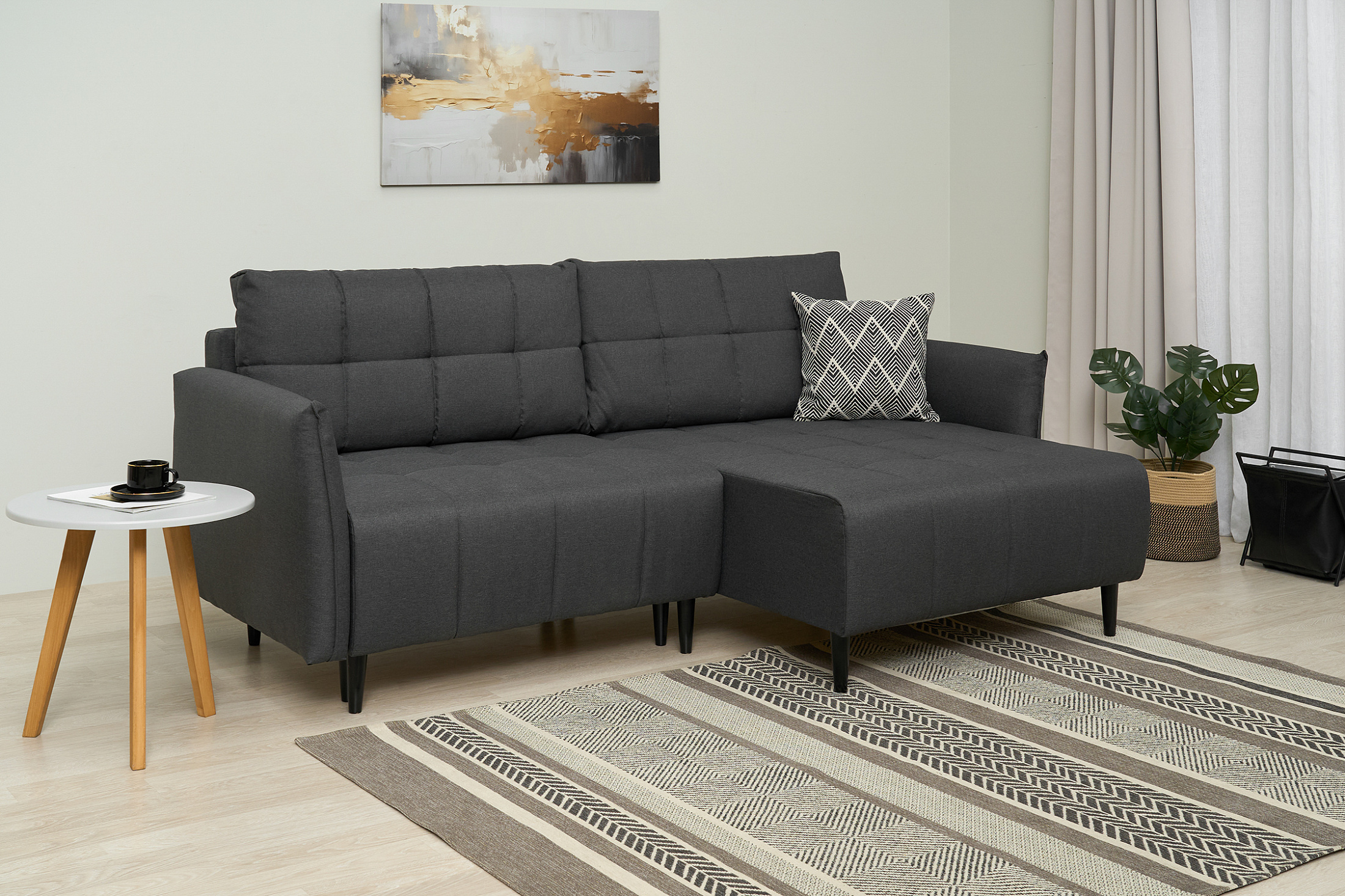 Диван угловой Флэт темно-серый — изображение 2