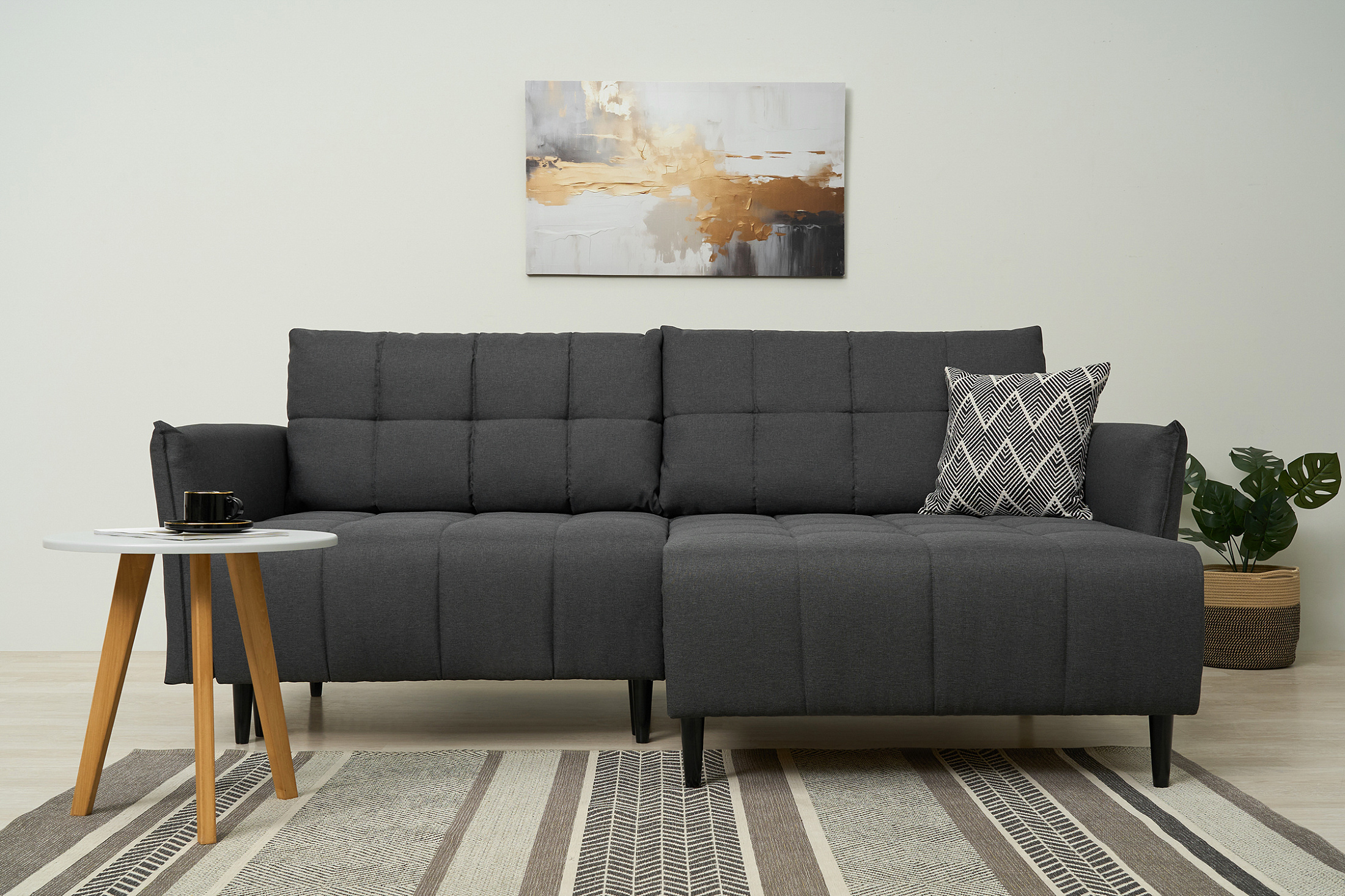 Диван угловой Флэт темно-серый — изображение 3