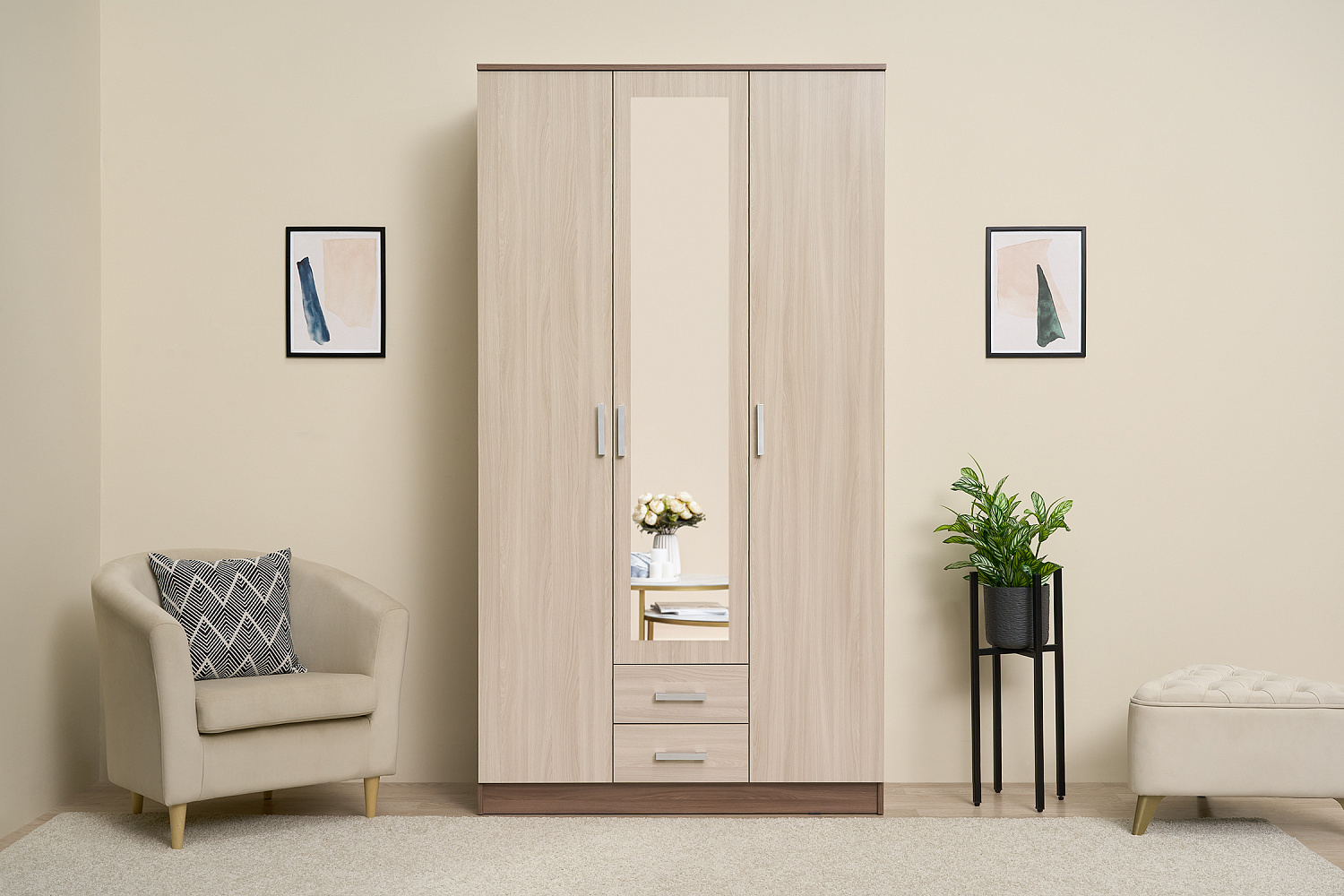 Шкаф Трио ясень шимо темный / ясень шимо светлый