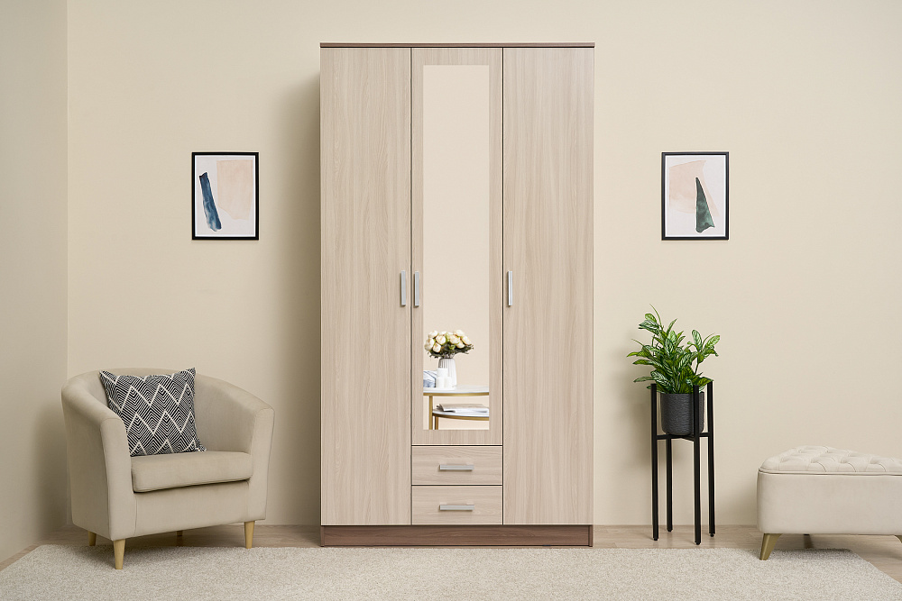 Шкаф Трио ясень шимо темный / ясень шимо светлый