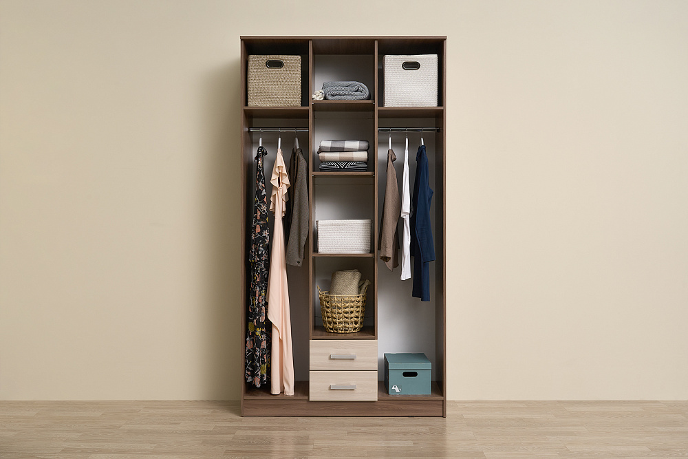 Шкаф Трио ясень шимо темный / ясень шимо светлый