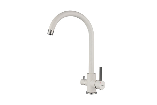 Смеситель U-образный с краном питьевой воды Quarz белый