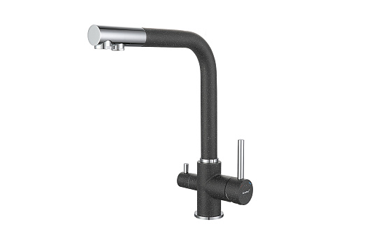 Смеситель Г-образный с краном питьевой воды графит