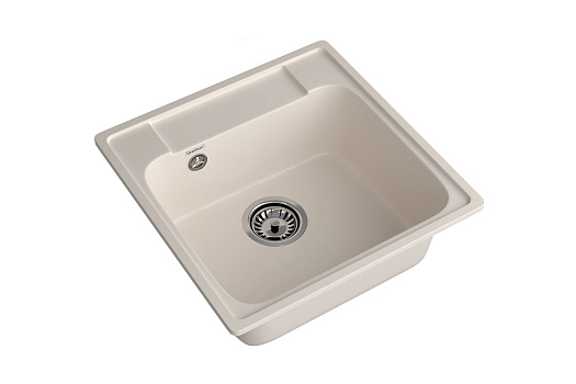 Мойка квадратная врезная кварцевая Quarz 48 см, белый