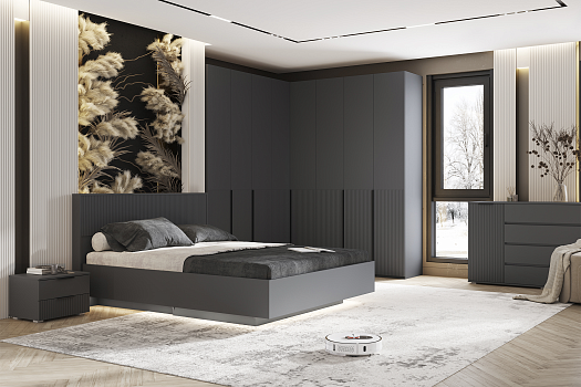 Модульная спальня Марвэл графит / браш графит