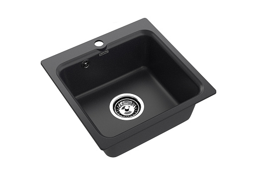 Мойка квадратная врезная искусственный камень ЭкоМ 43 см, черный