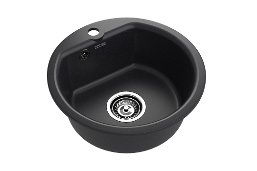 Мойка круглая врезная искусственный камень ЭкоМ 43.4 см, черный
