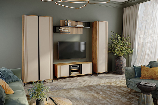 Модульная гостиная Богемия дуб барокко / бежевый