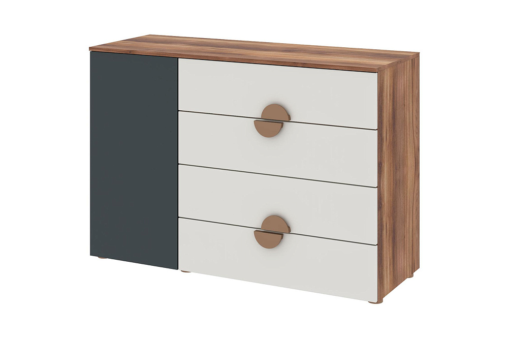 Комод Тризиль дуб барокко / зеленый камень / белый