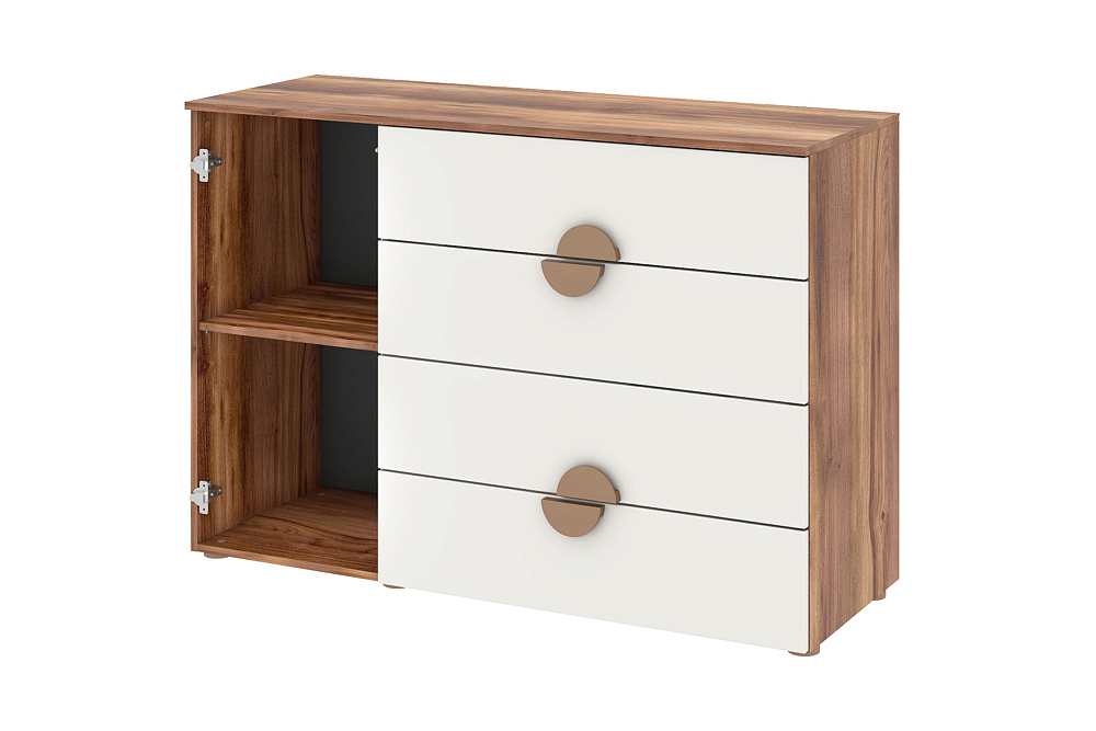 Комод Тризиль дуб барокко / зеленый камень / белый