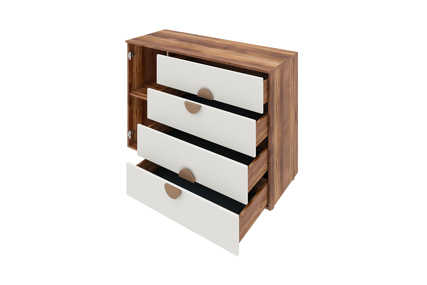 Комод Тризиль дуб барокко / зеленый камень / белый